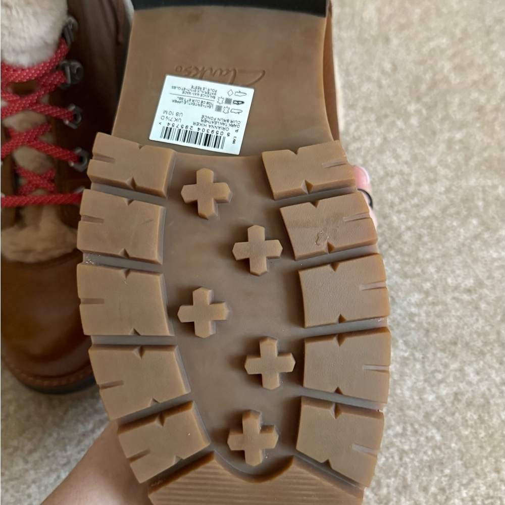 CLARKS Dark Tan Orianna Leather Hiker Boots - Picture 4 of 10